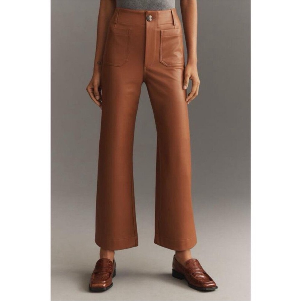 Maeve Collette Brown Leather Pants